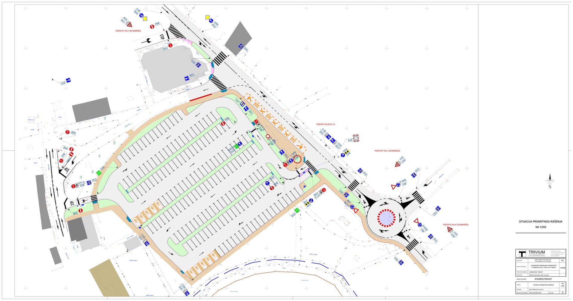 tribunj centralni parking prometno rjesenje web