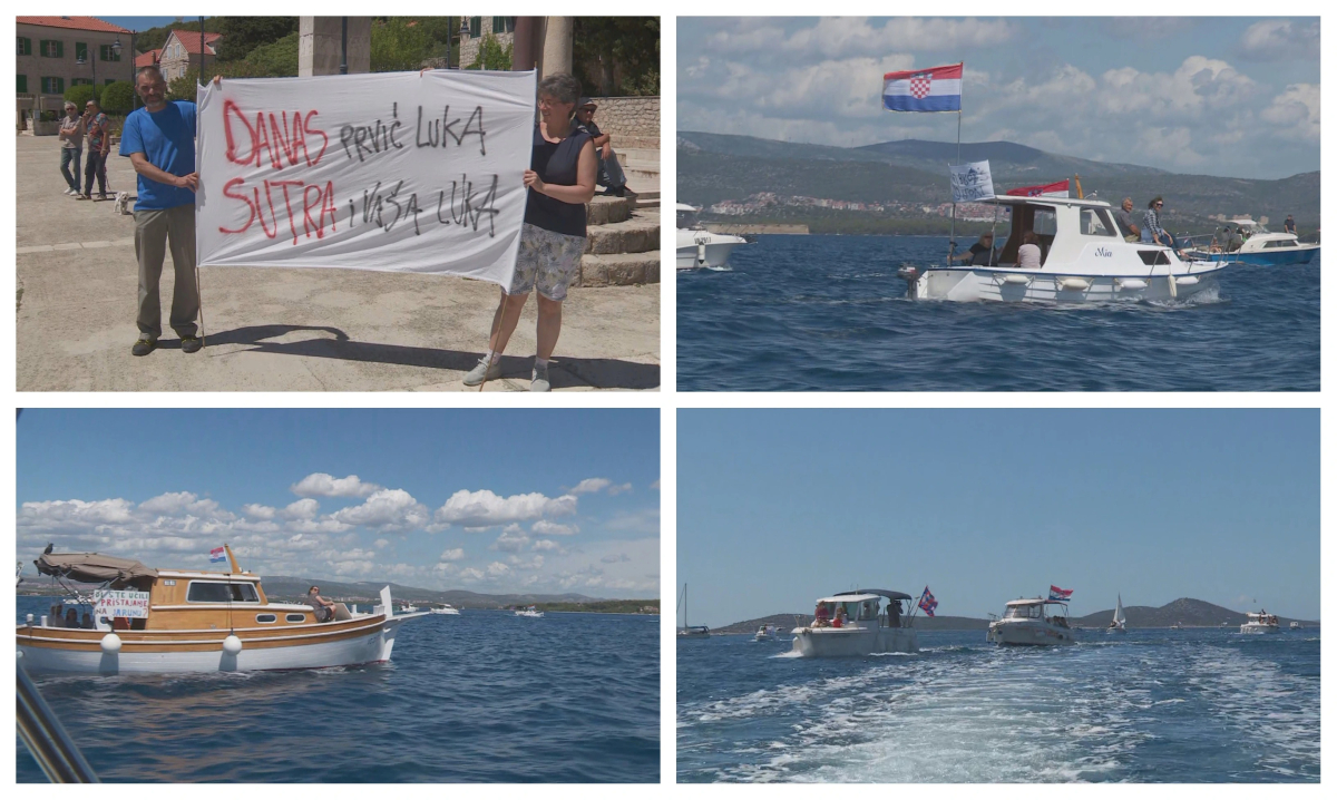 Stanovnici Prvića i Zlarina u mirnom prosvjedu protiv Jadrolinije
