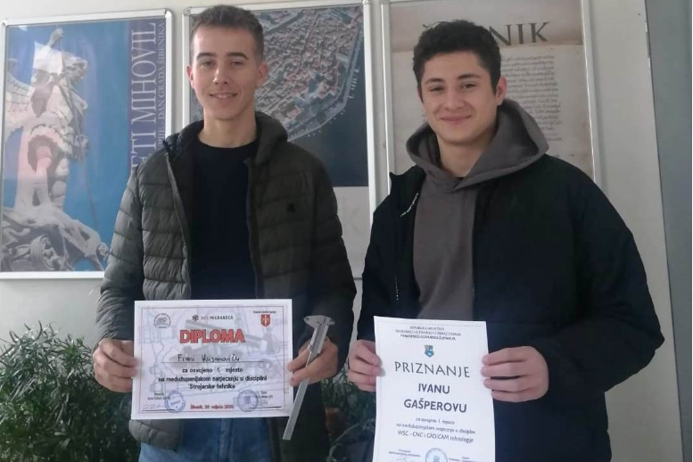 Vodičanin Frane Kusanović i Ivano Gašperov iz Grebaštice osvojili prva mjesta na međužupanijskom natjecanju WorldSkills Croatia