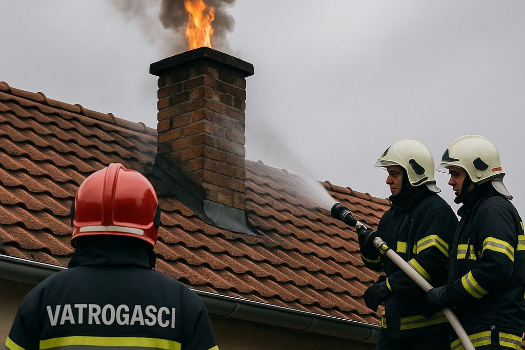 Požar dimnjaka u ugostiteljskom objektu na Srimi brzo ugašen zahvaljujući brzoj reakciji JVP Vodice