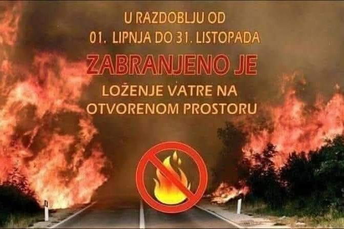 JVP Vodice obavještava: Od 1. lipnja na snazi zabrana loženja vatre na otvorenom