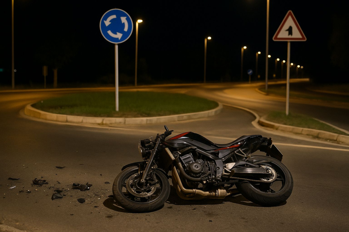 Teško ozlijeđen motociklist koji je u Vodicama pijan uletio u kružni tok