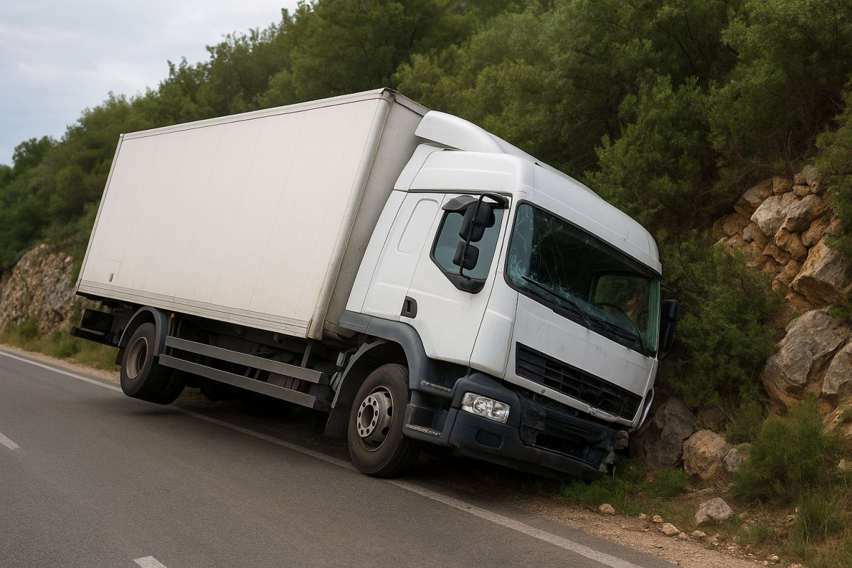 Teška prometna nesreća kod Tribunja: Kamion udario u stijene pa se prevrnuo