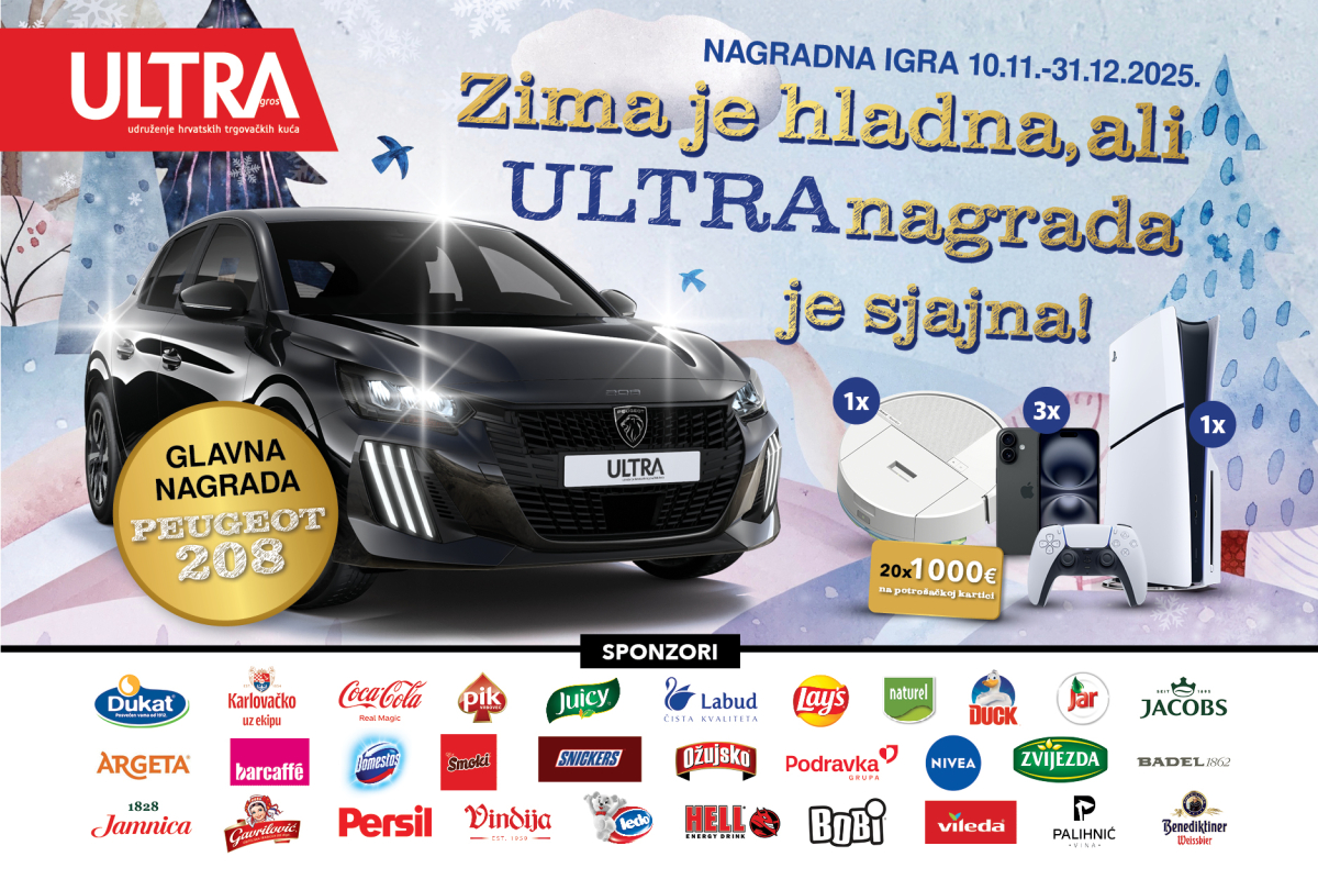 I ove godine velika Ultra nagradna igra: „ZIMA JE HLADNA, ALI ULTRA NAGRADA JE SJAJNA“