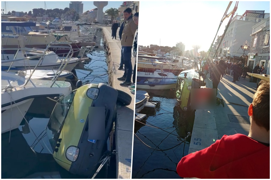 Automobil završio u moru na vodičkoj rivi zbog nepovučene ručne kočnice