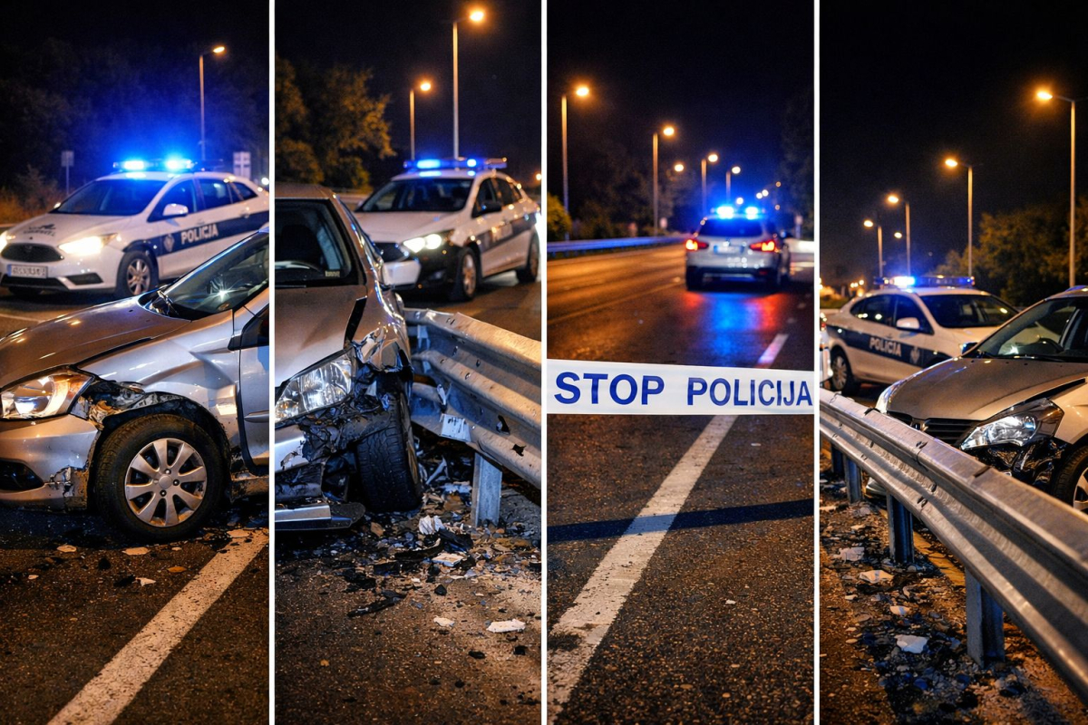 Prometna nesreća na D-8: pijana policijska službenica udarila u zaštitnu ogradu