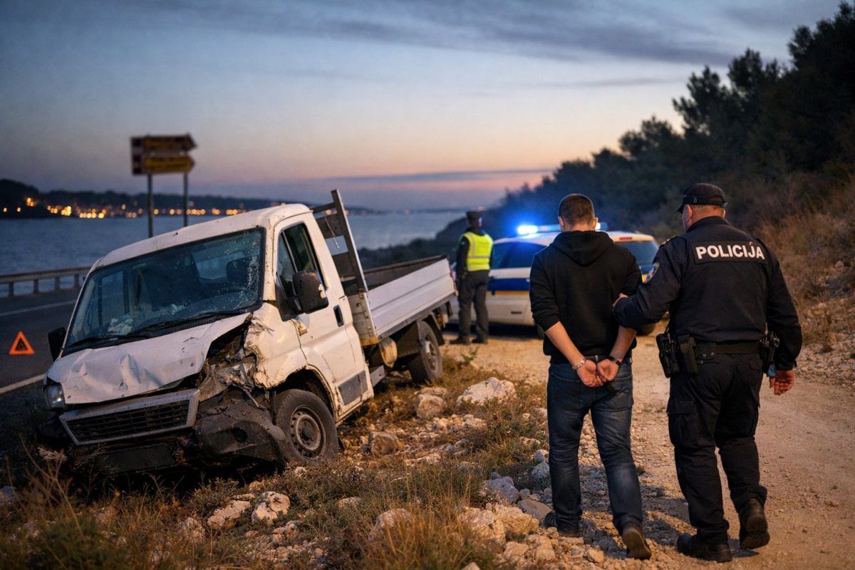Prometna nesreća na D8 kod skretanja za Jadriju: vozač pod utjecajem droga kažnjen novčanom kaznom