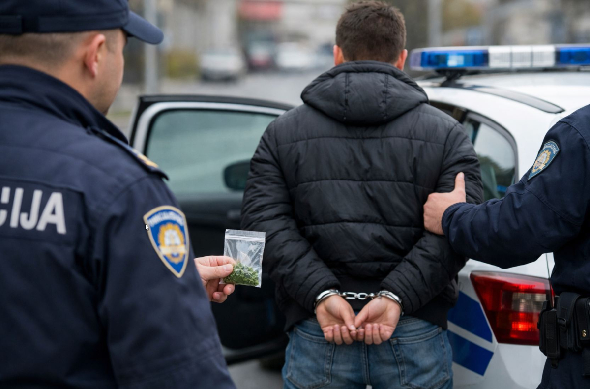 Odbio test na drogu pa policiji predao marihuanu, vozač priveden u Vodicama