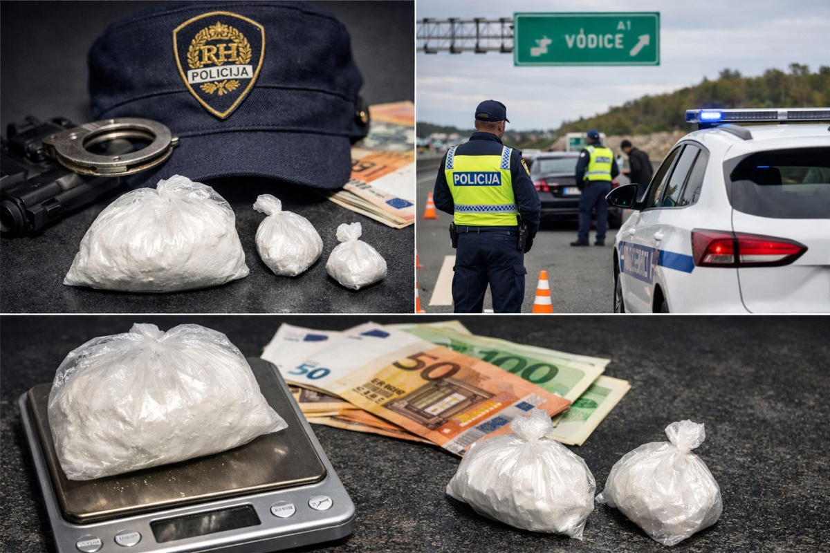 Kod izlaza Vodice na A1 policija zaustavila vozilo s 123 grama kokaina