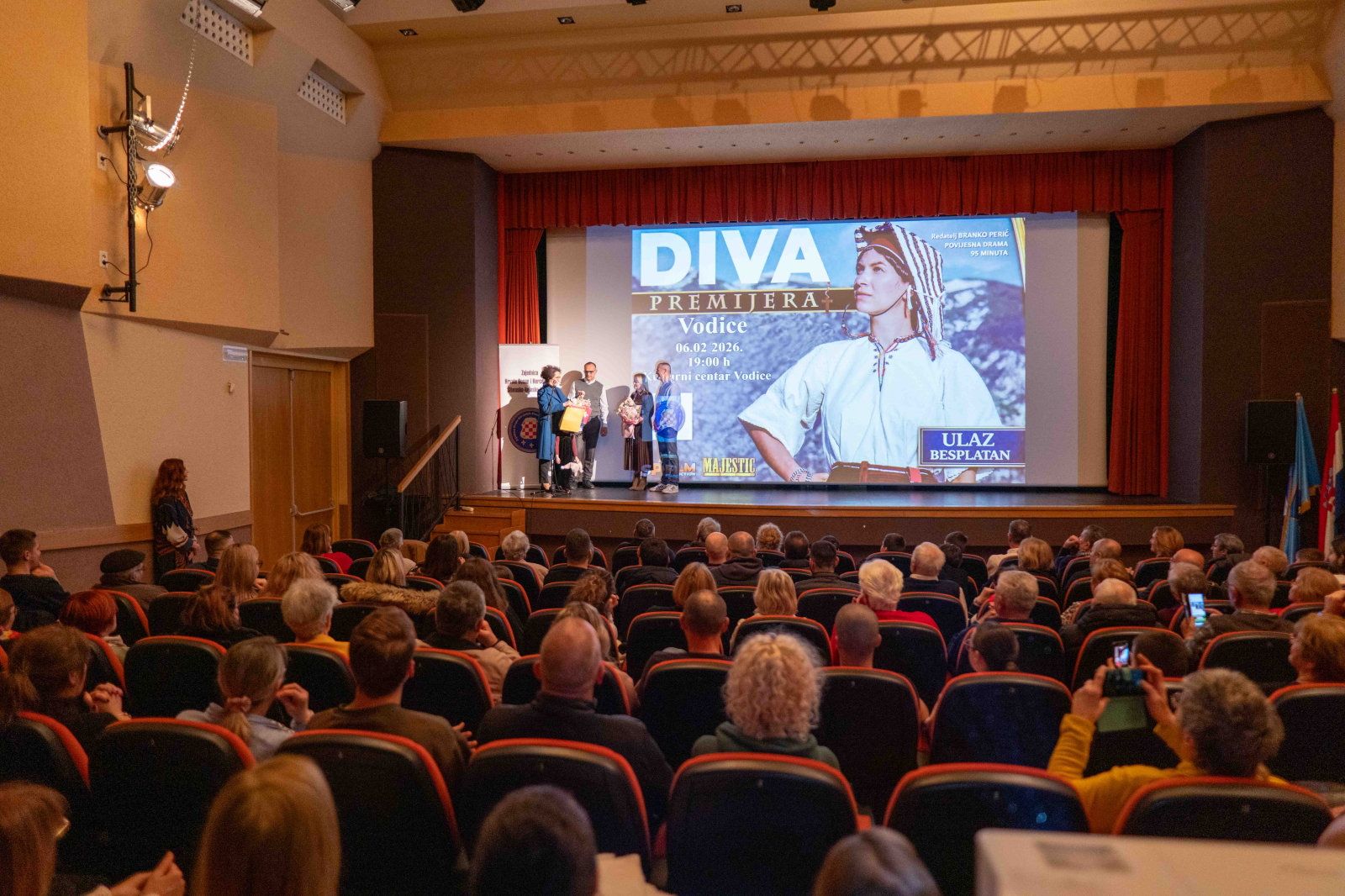 Hrvatska premijera filma Diva održana u Kulturnom centru Vodice pred ispunjenim gledalištem