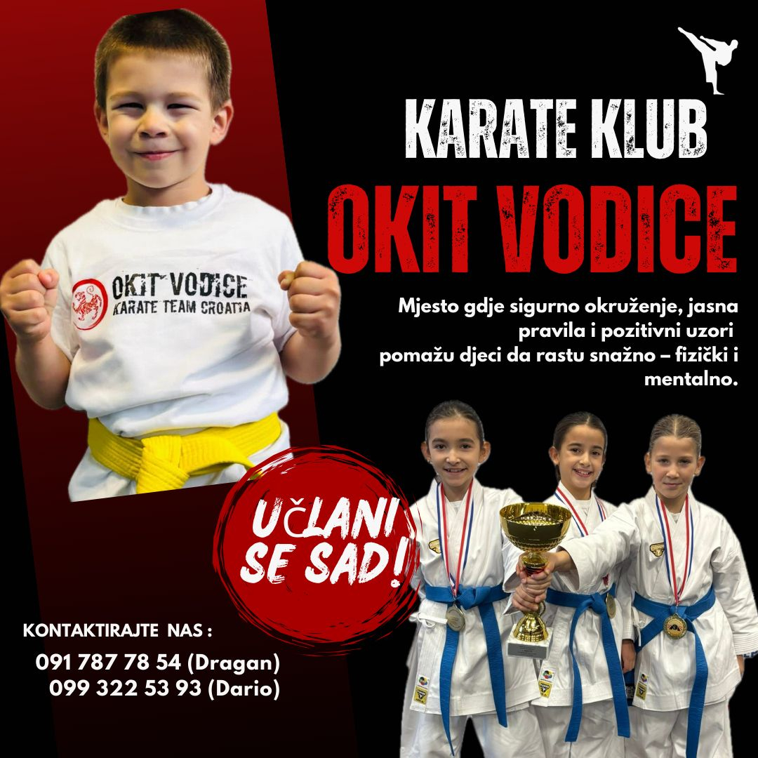 Poziv za upis novih članova u karate klub OKIT VODICE