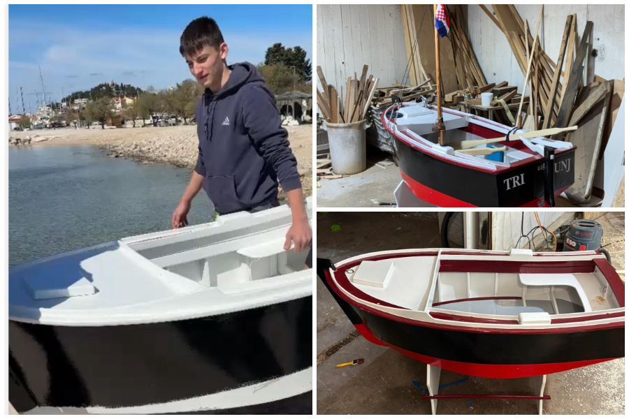 Mladi majstor iz Tribunja: Josip Popov iz Tribunja izradio kaić u svega deset dana