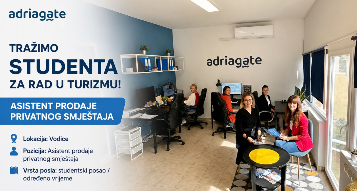 Adriagate u Vodicama traži studenta za rad u turističkoj agenciji
