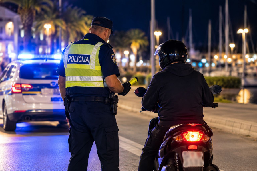 Zaustavljen na mopedu u Vodicama, odbio alkotest pa vrijeđao policajce