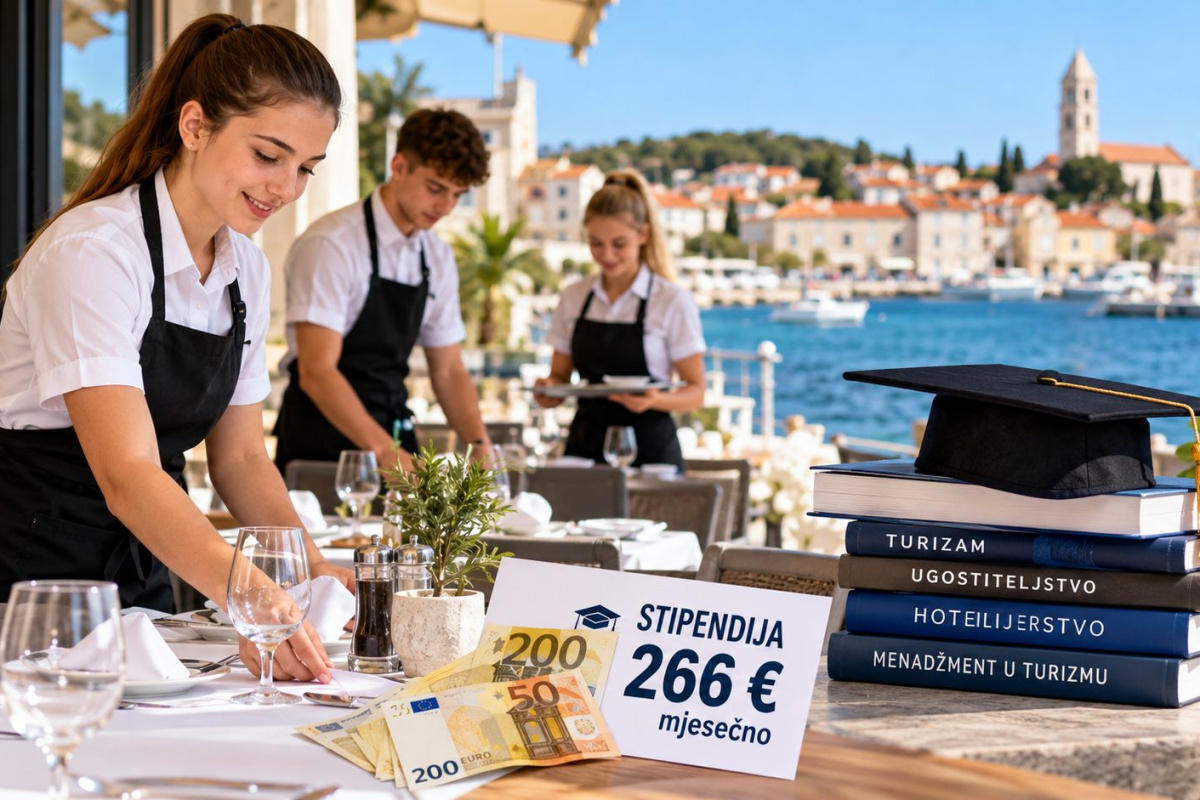 Stipendije od 266 eura mjesečno za buduće turističke djelatnike: Prilika za mlade iz Vodica i okolice