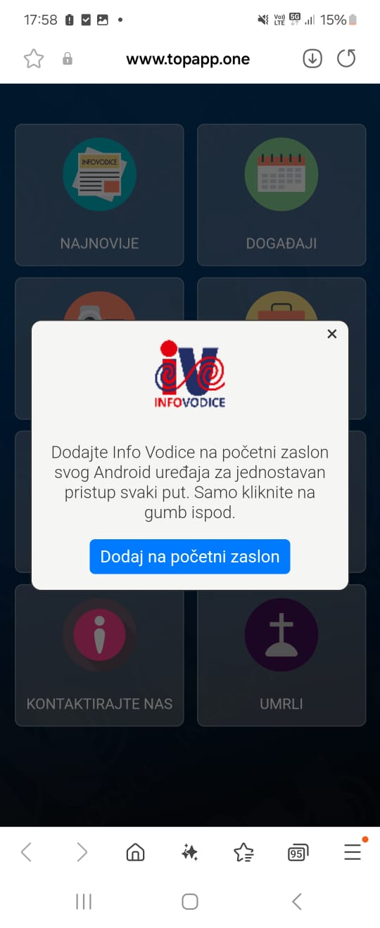 Dodaj na početni zaslon - Android